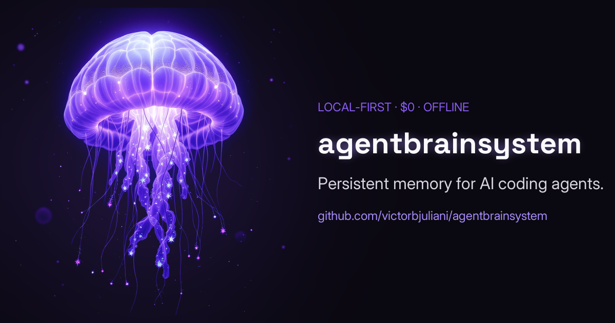 agentbrainsystem — local-first memory for AI coding agents